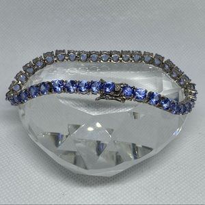 Violet Blue Sterling Silver Tennis Bracelet
